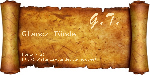Glancz Tünde névjegykártya